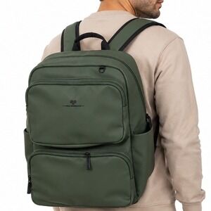 Jack Abrahams "Cassius" Unisex Green Travel Laptop School Work Back Pack